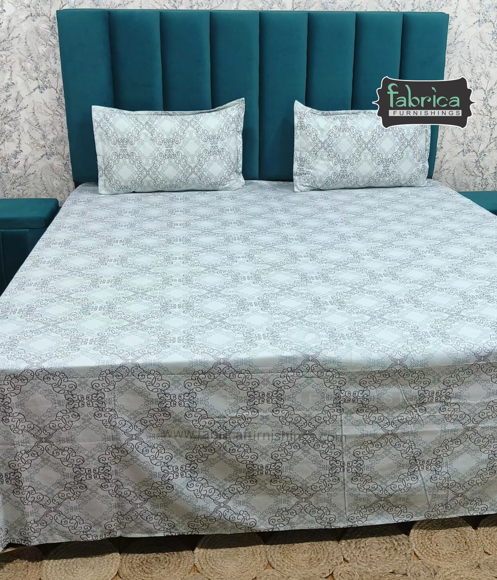 Petal Paradise Queen Size Pure Cotton Printed Bedsheet