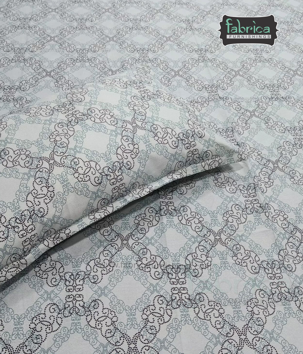 Petal Paradise Queen Size Pure Cotton Printed Bedsheet