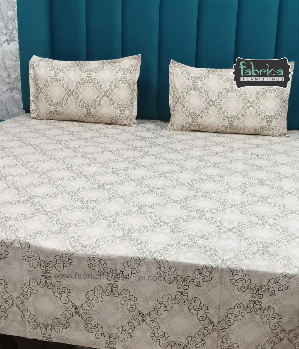 Petal Paradise Queen Size Pure Cotton Printed Bedsheet