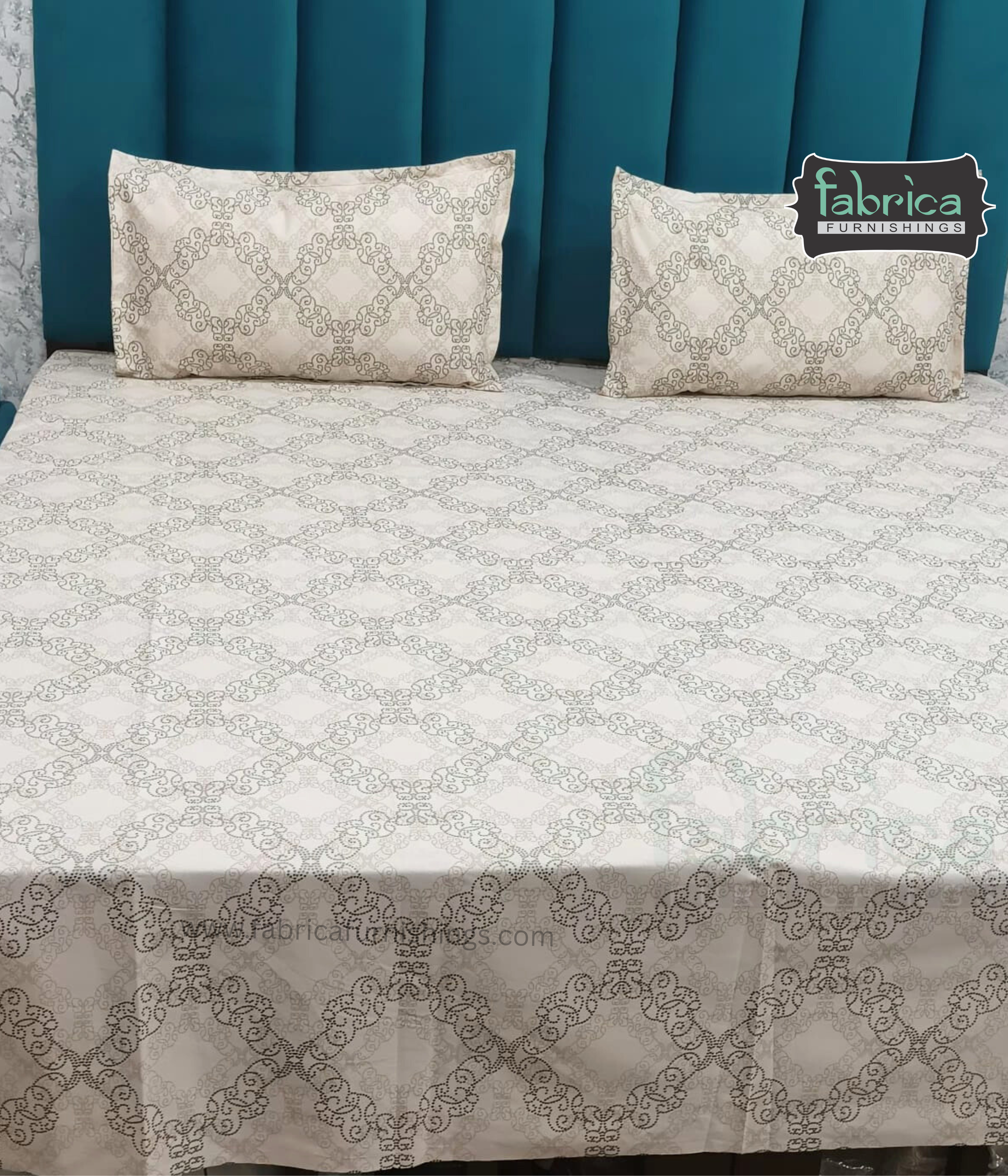 Petal Paradise Queen Size Pure Cotton Printed Bedsheet