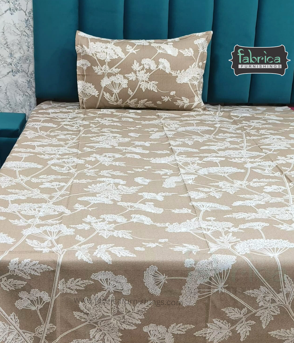 Calm Petals  Printed Pure Cotton Single Bed Sheet