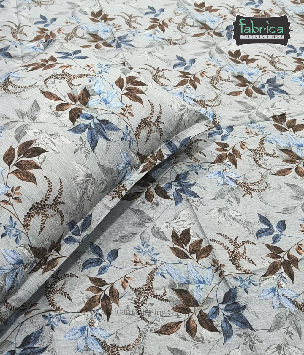 Calm Petals  Printed Pure Cotton Single Bed Sheet