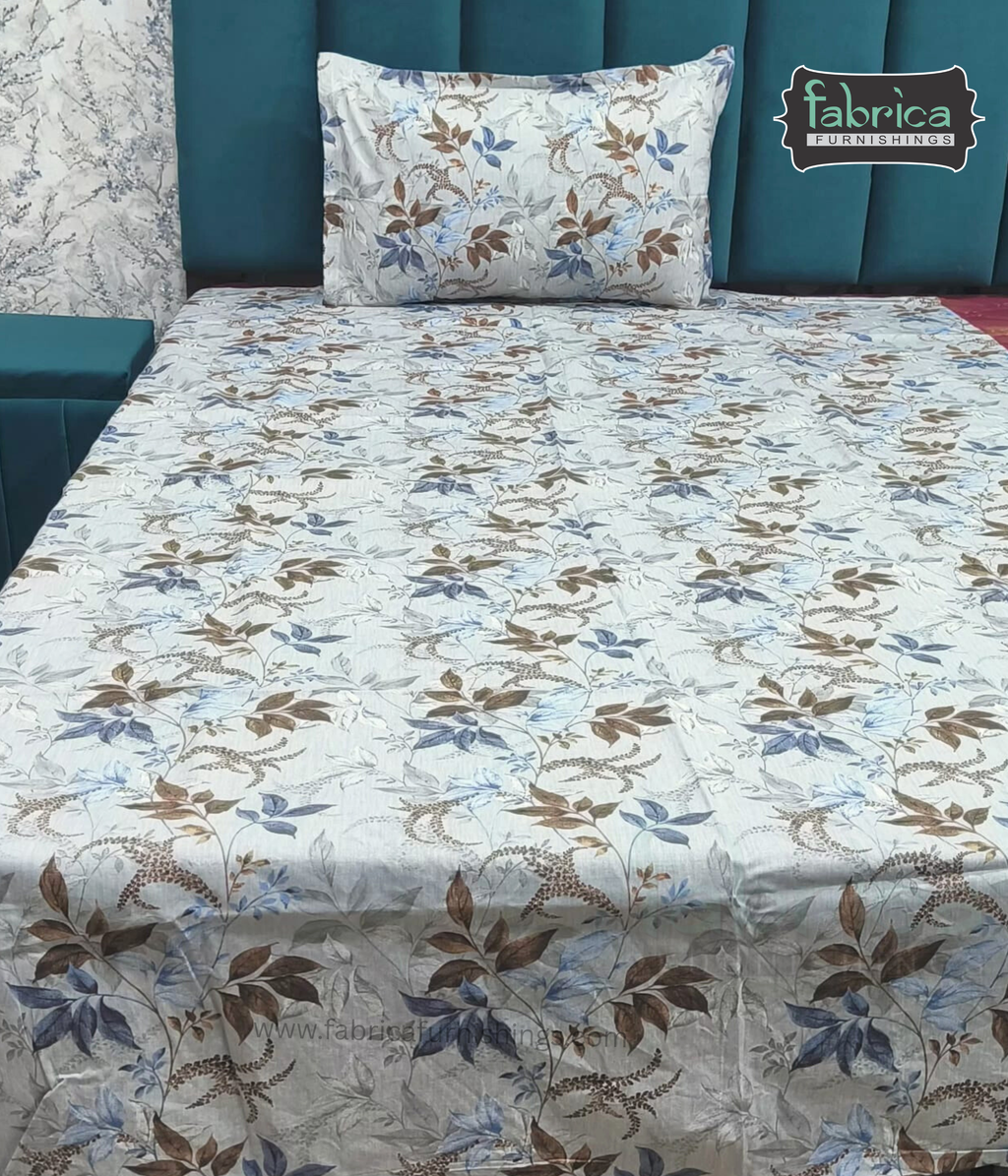 Calm Petals  Printed Pure Cotton Single Bed Sheet