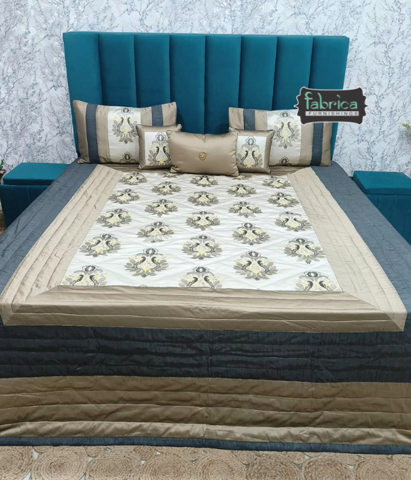 Royal Noorani Luxurious 6 -Piece Embroidered Silk Bedcover Set