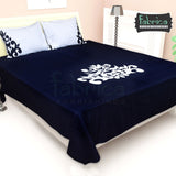 Fabby Home Designer Blue Patchwork Embroider King Size Bed Sheets