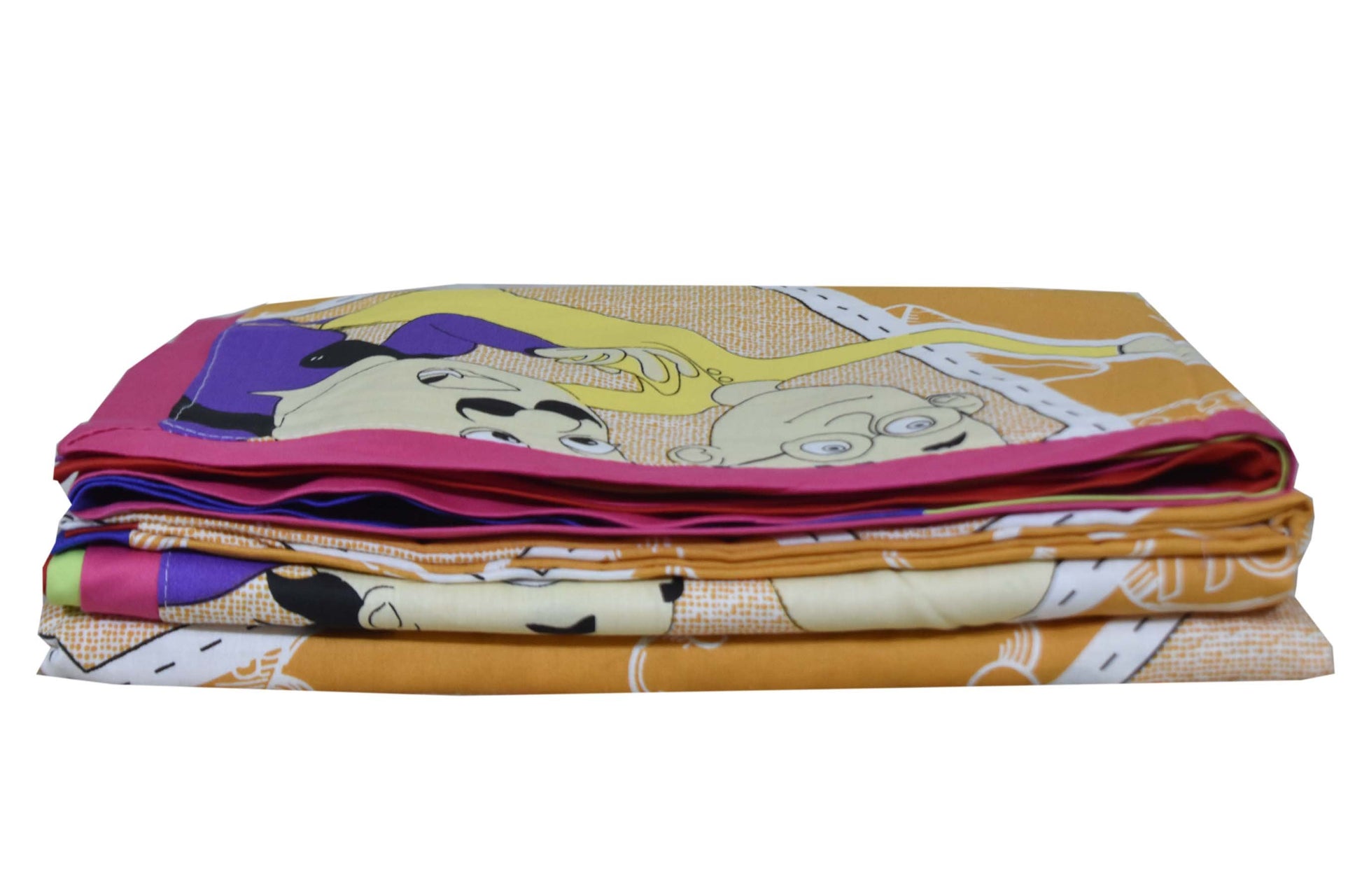 Cotton Cartoon Print Bright Single Duvet Cover Pair 