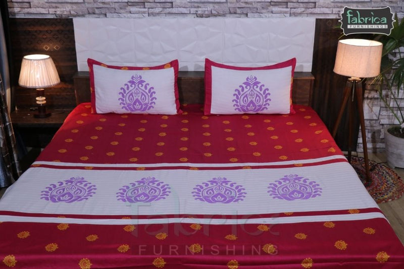 Fabby Royal Designer Embroidered king Size Bed Sheets