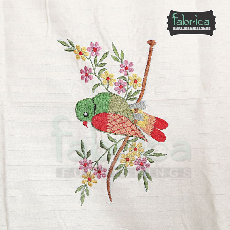 Parrot Embroider Double Bed King Size Bed Sheets