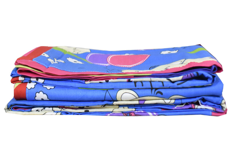 Cotton Cartoon Print Bright Single Duvet Cover Pair 