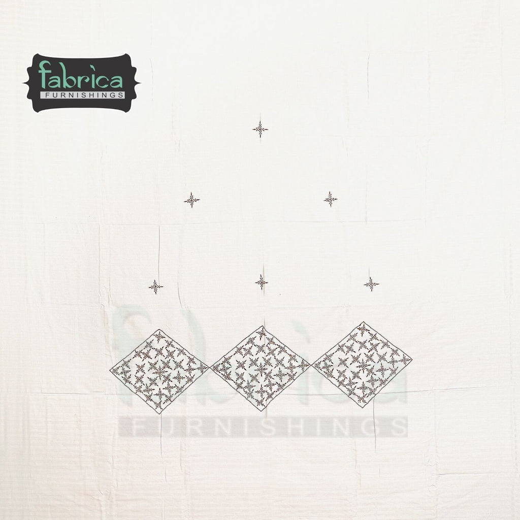 Fabby Royal White Designer Embroider King size Bed sheets