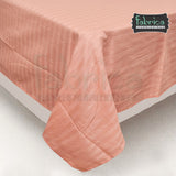Fabby Home Pure Peach Cotton Self Striped King Size Bedsheet