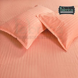 Fabby Home Pure Peach Cotton Self Striped King Size Bedsheet
