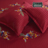 Fabby Peacock Embroider Double Bed King Size Bed Sheets