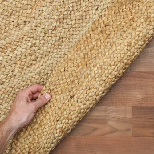 Handmade Braided Jute Rug in Round with Small Circle Pattern