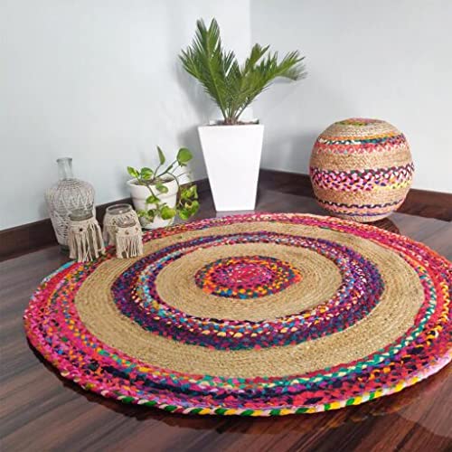 Handmade Braided Jute & Chindi - Braided Area Rug