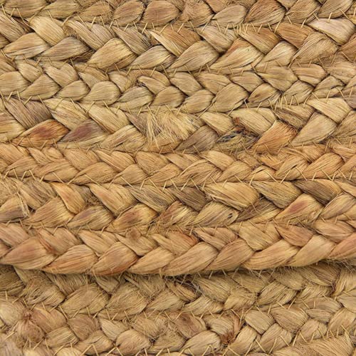 Handmade Braided Jute Rug in Rectangle with Small Circle Pattern