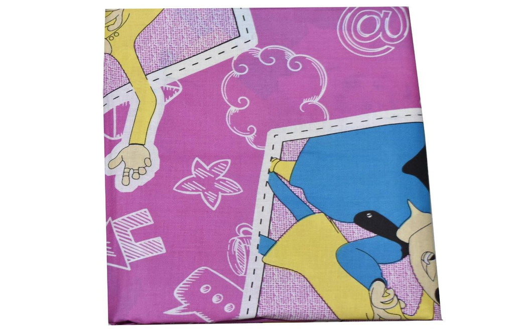 Cotton Cartoon Print Bright Single Duvet Cover Pair 