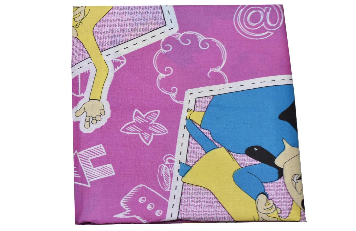 Cotton Cartoon Print Bright Single Duvet Cover Pair 