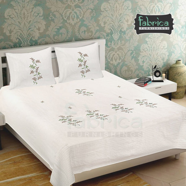 Decor Designer Embroidered Cotton king Size Bed Sheets