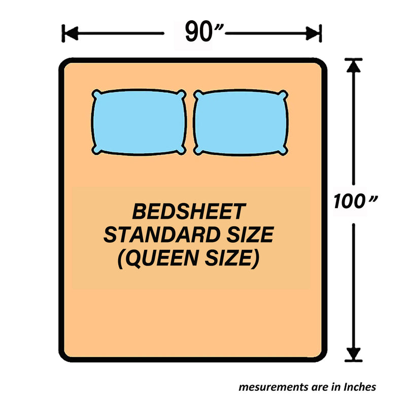Decor classic Print Cotton Double Bed Queen Size Bedsheets