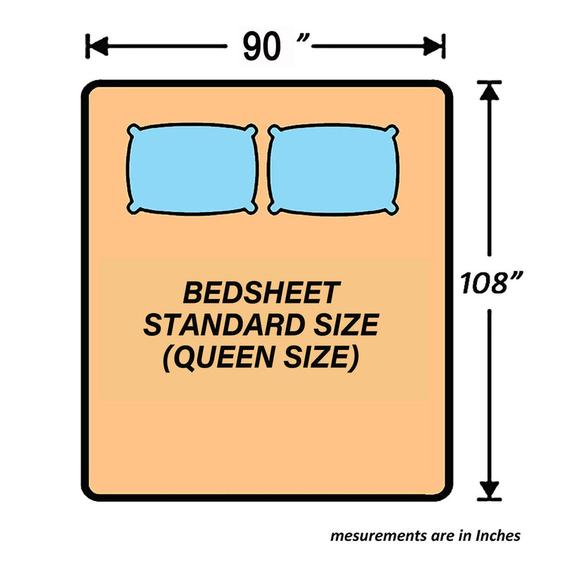Petal Paradise Queen Size Pure Cotton Printed Bedsheet