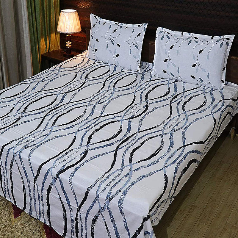 Fabby Home Abstract Print Cotton Double Bedsheet