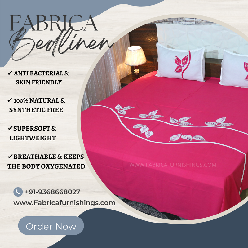 Fabby Home Designer kingsize Embroidery/Patchwork Bedsheet