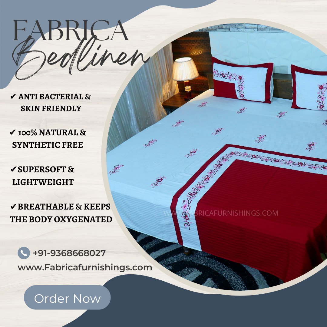 Fabby Royal Designer Embroidered king Size Bed Sheets