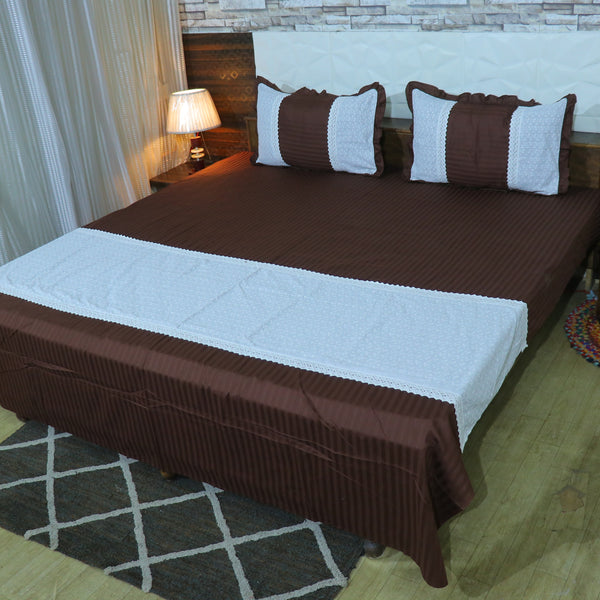 Decor classic Chicken work Cotton Double Bedsheet