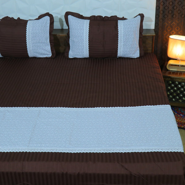 Decor classic Chicken work Cotton Double Bedsheet