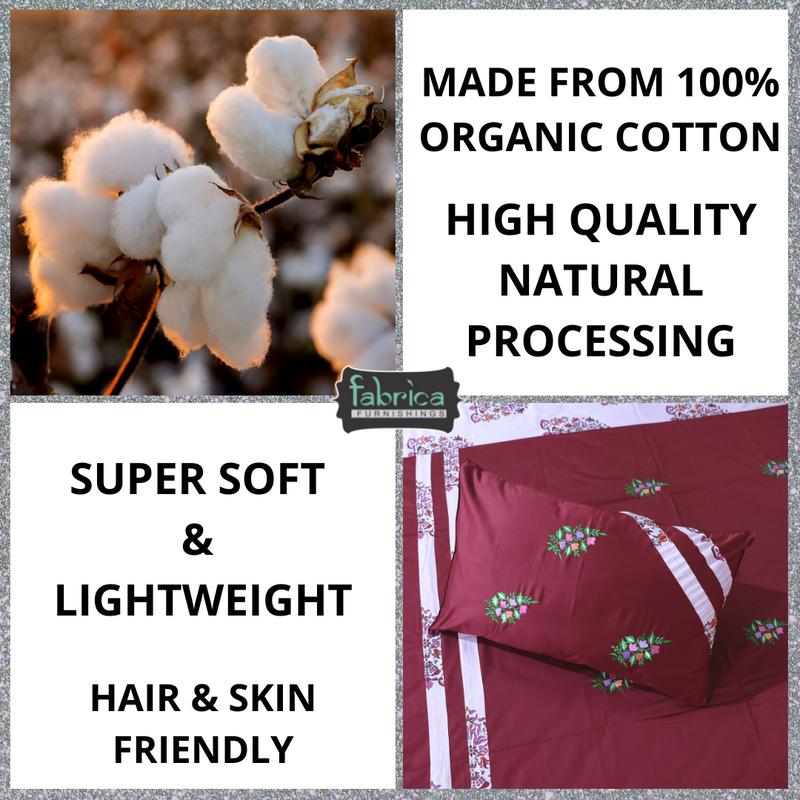 Fabby Decor Designer Embroidered king Size Bed Sheets
