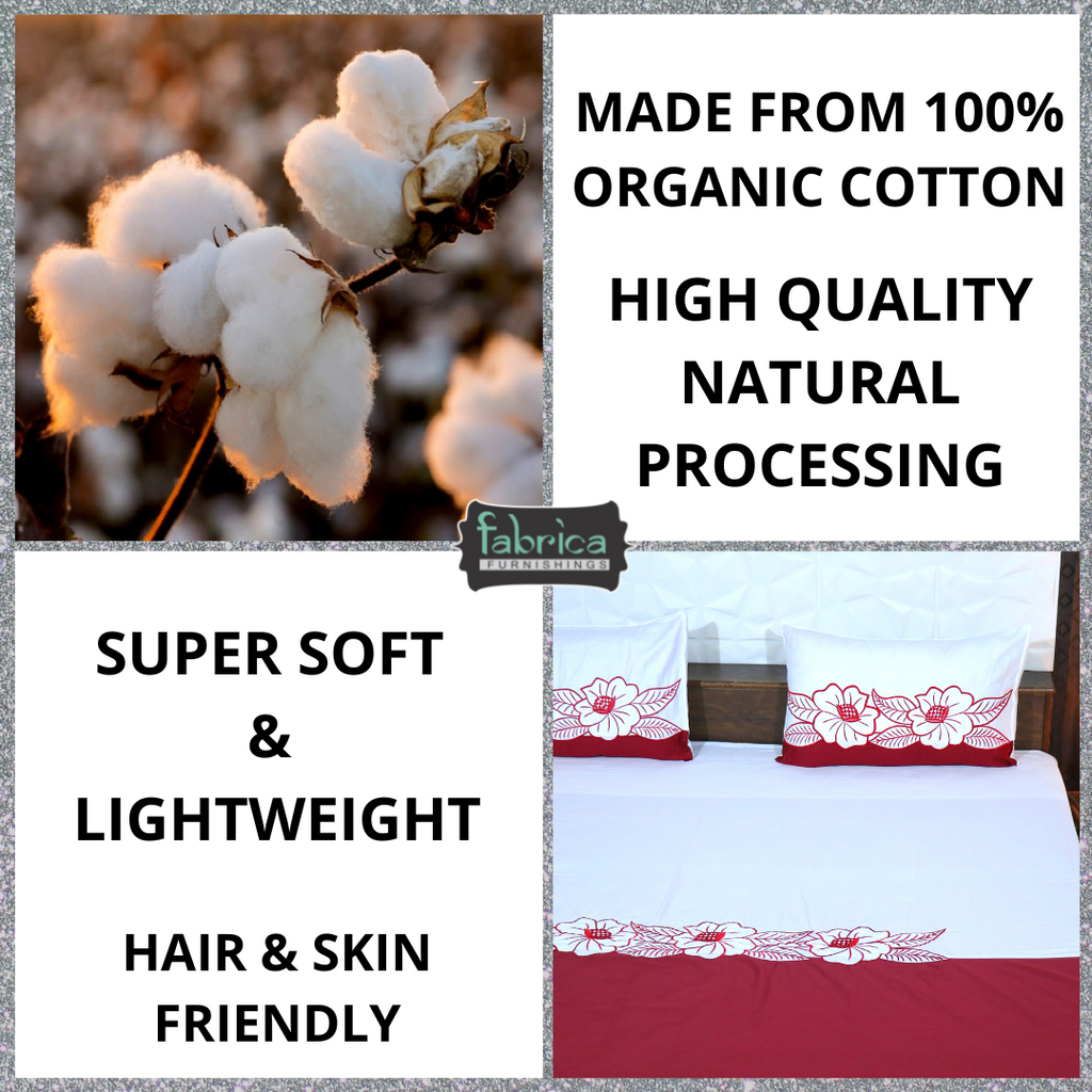 Fabby Decor Designer Embroidered king Size Bed Sheets