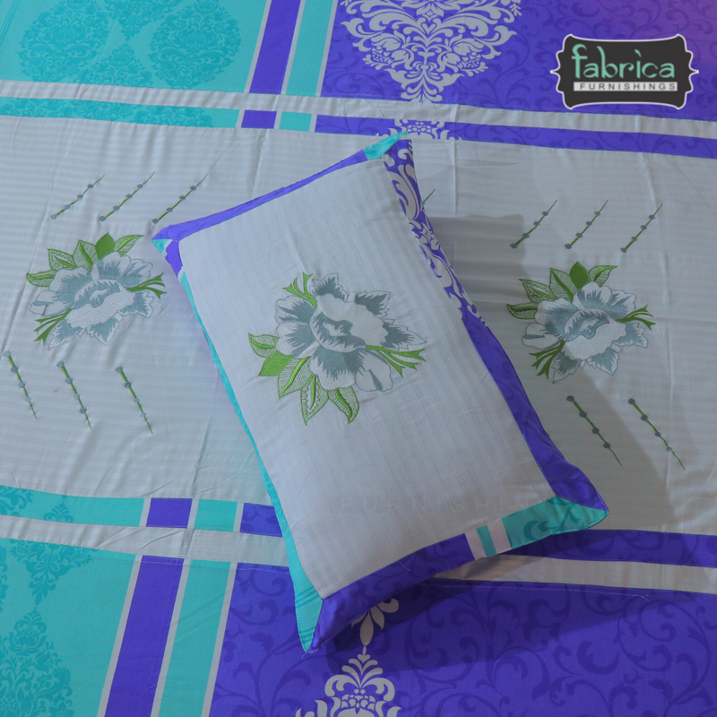 Fabby Decor Designer Embroidered king Size Bed Sheets