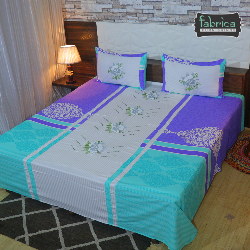 Fabby Decor Designer Embroidered king Size Bed Sheets