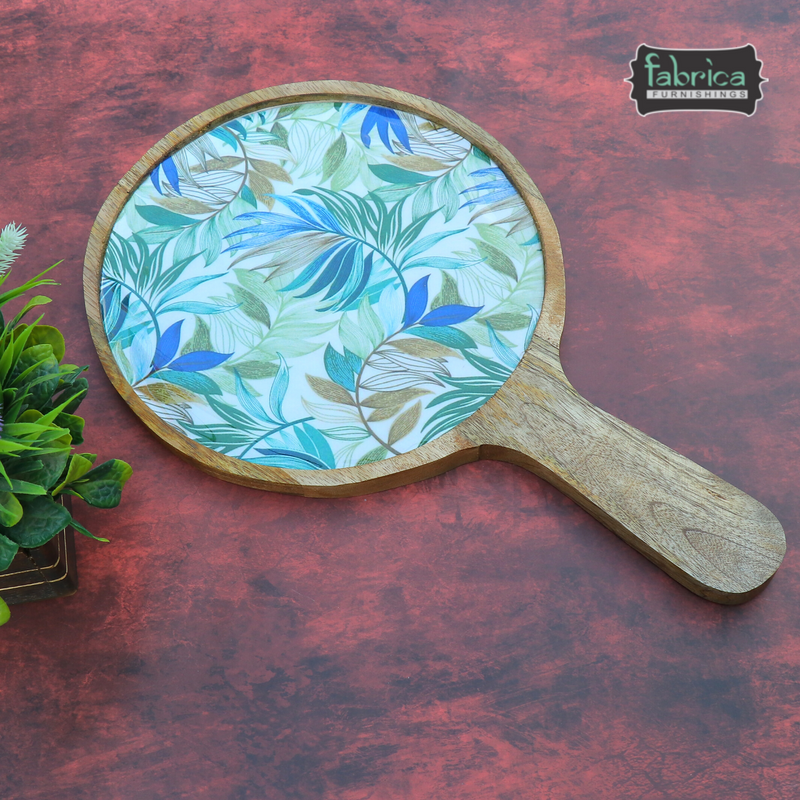 FabFoxx Brown Handmade Wooden Pizza Platter
