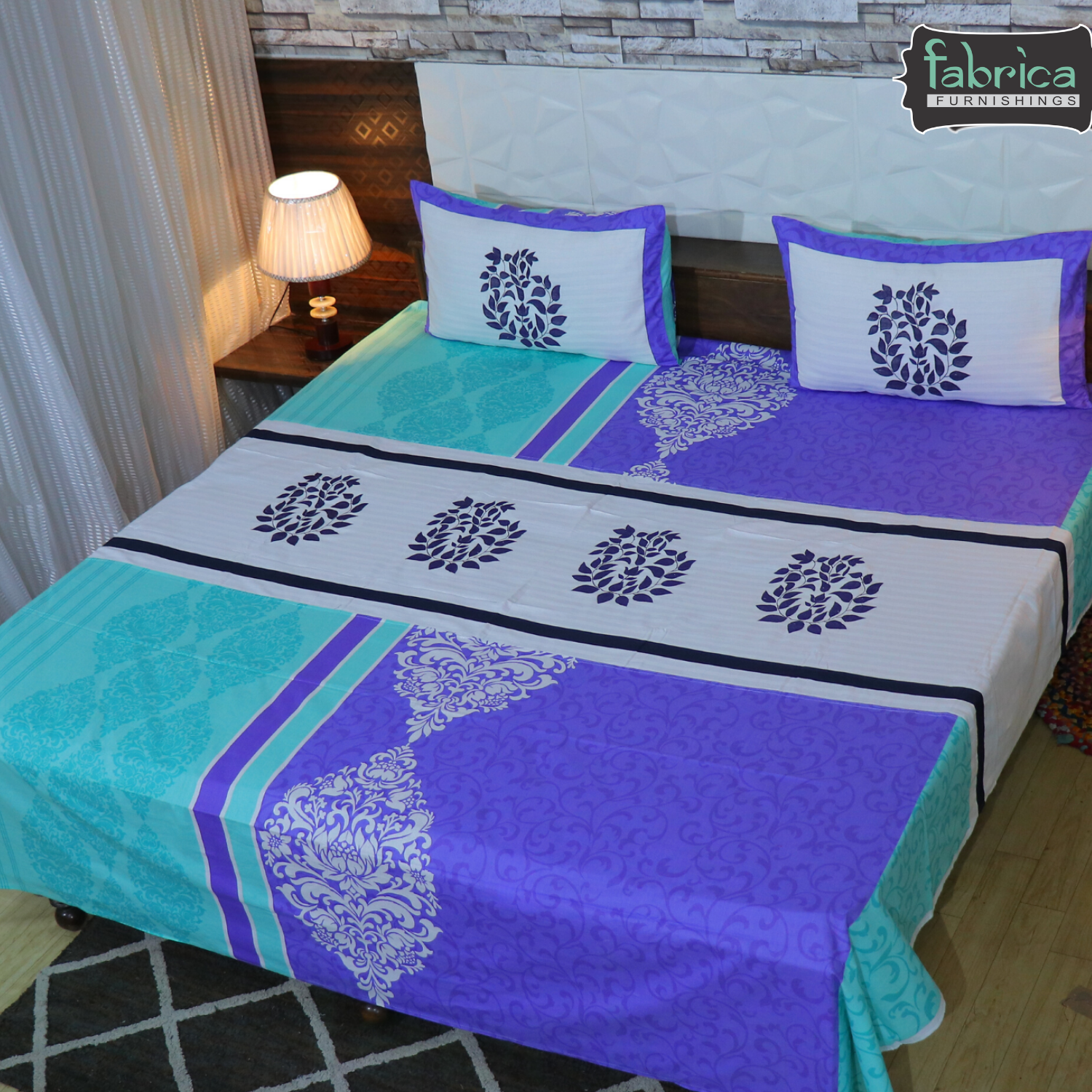 Decor classic Embroider Cotton King Designer Bedsheet