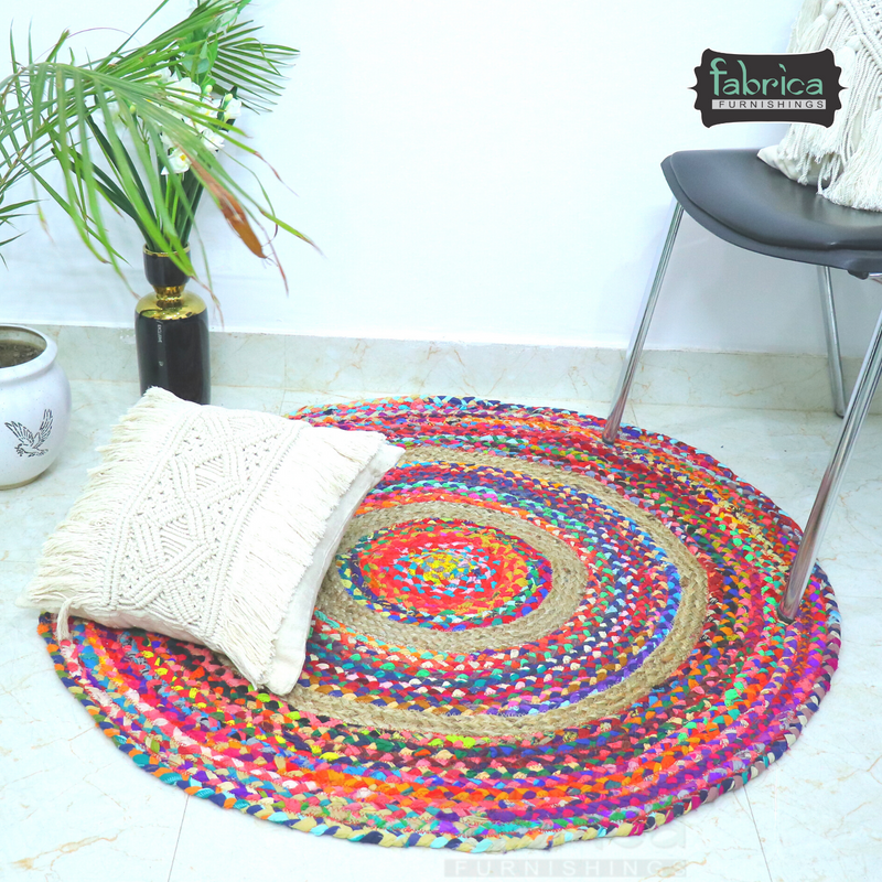 Handmade Braided Jute & Chindi - Braided Area Rug