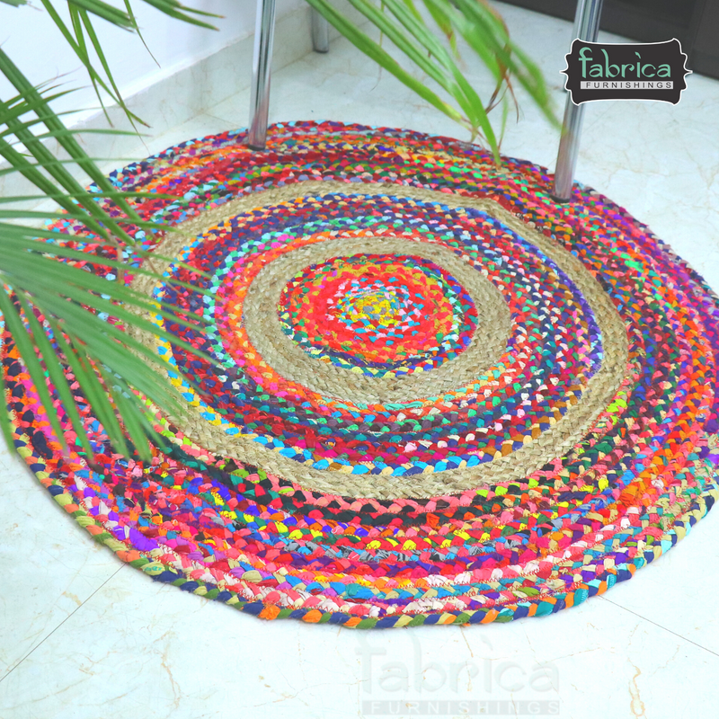 Handmade Braided Jute & Chindi - Braided Area Rug