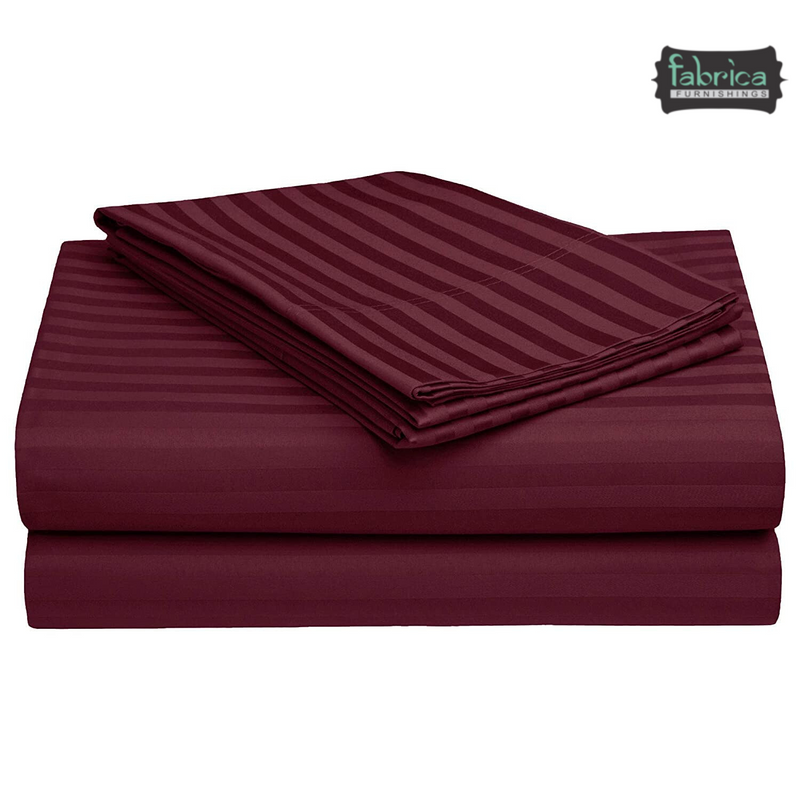 Fabby Home Pure Cotton Self Striped Single Bed Sheets