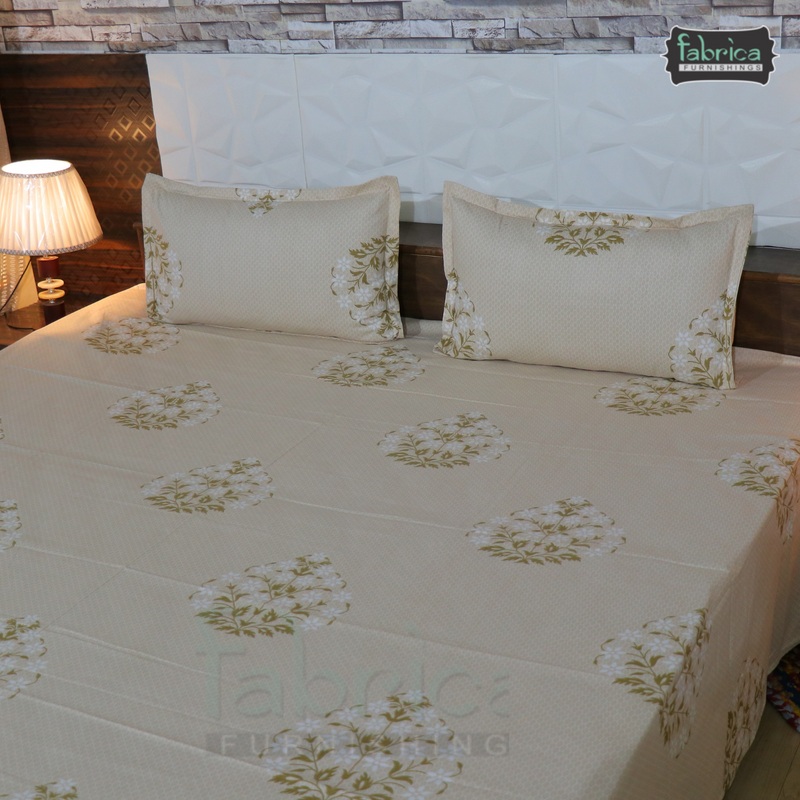 Fabby Decor Designer Print Cotton Super King Size Bed Sheets