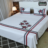 Fabby Decor Classic Embroidery/Patchwork Cotton Designer King Bed Sheets