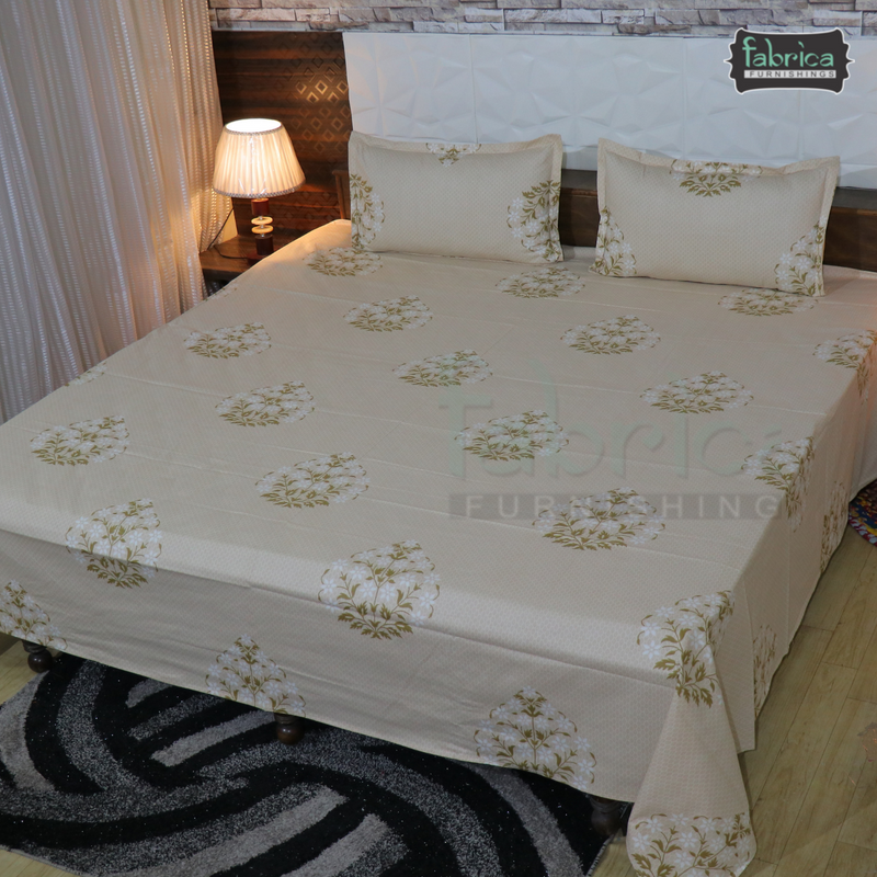 Fabby Decor Designer Print Cotton Super King Size Bed Sheets