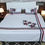 Fabby Decor Classic Embroidery/Patchwork Cotton Designer King Bed Sheets
