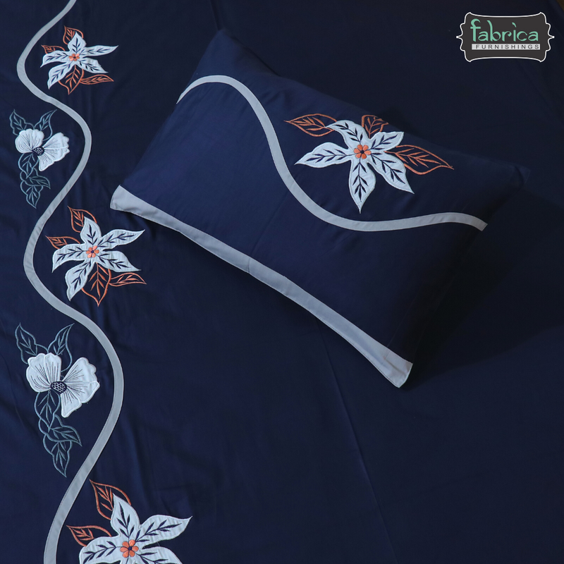 FABBY HOME DESIGNER KINGSIZE EMBROIDER/PATCHWORK BEDSHEET