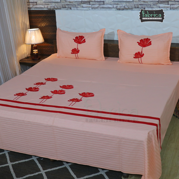 Fabby Royal Designer Patchwork Embroider king Size Bed Sheets