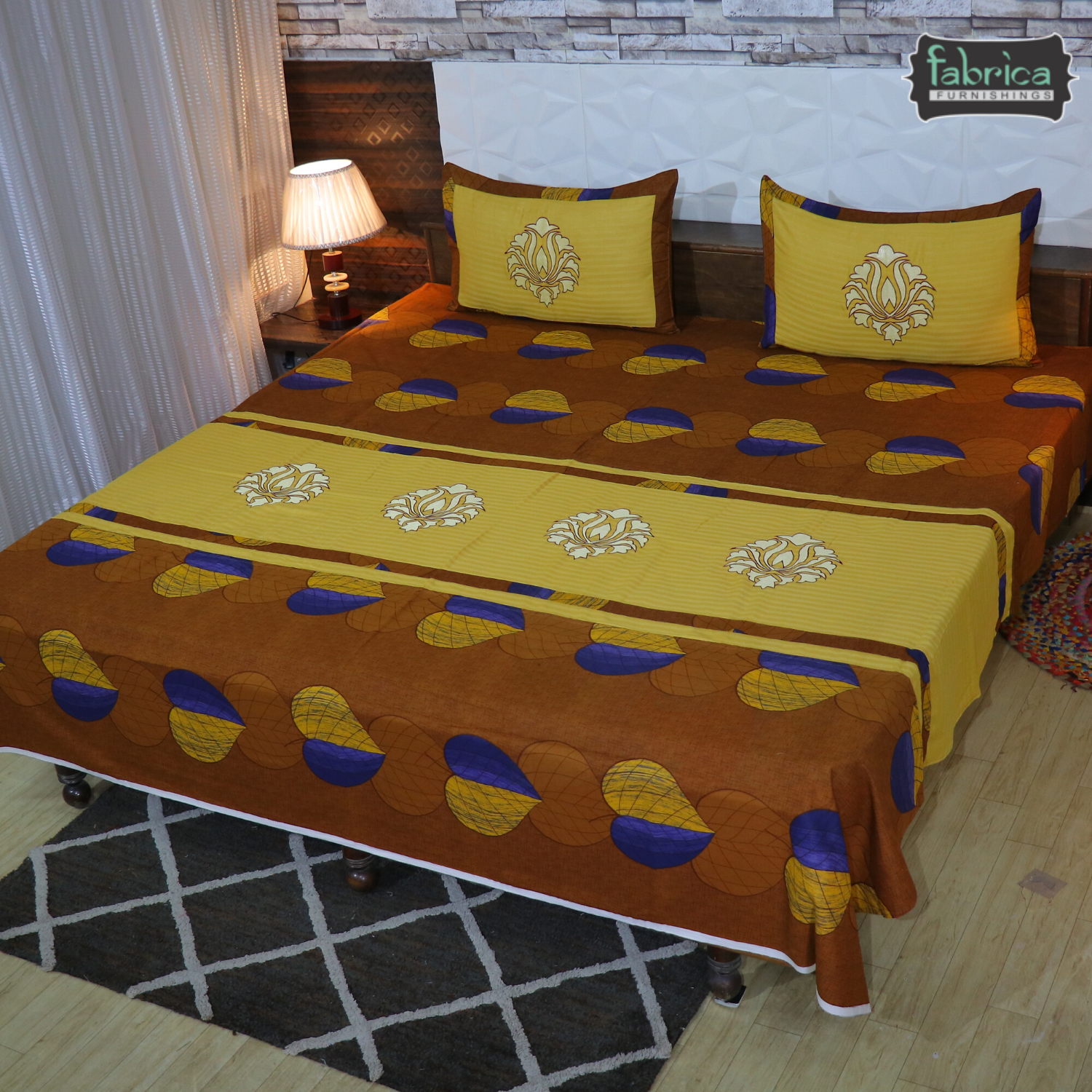Fabby Decor Designer Embroidered king Size Bed Sheets