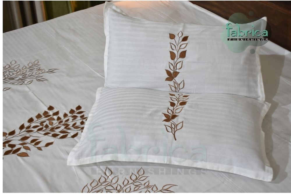 Fabby Home Designer Embroidered Double Bed king Size Bed Sheets 
