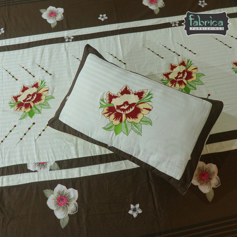 Fabby Decor Designer Embroidered king Size Bed Sheets