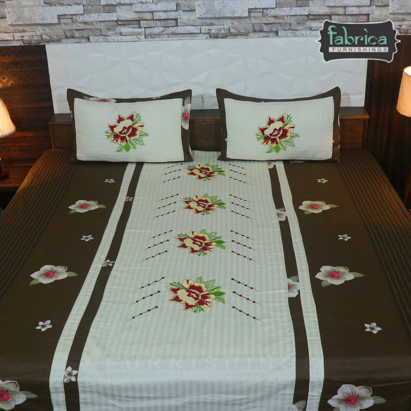 Fabby Decor Designer Embroidered king Size Bed Sheets