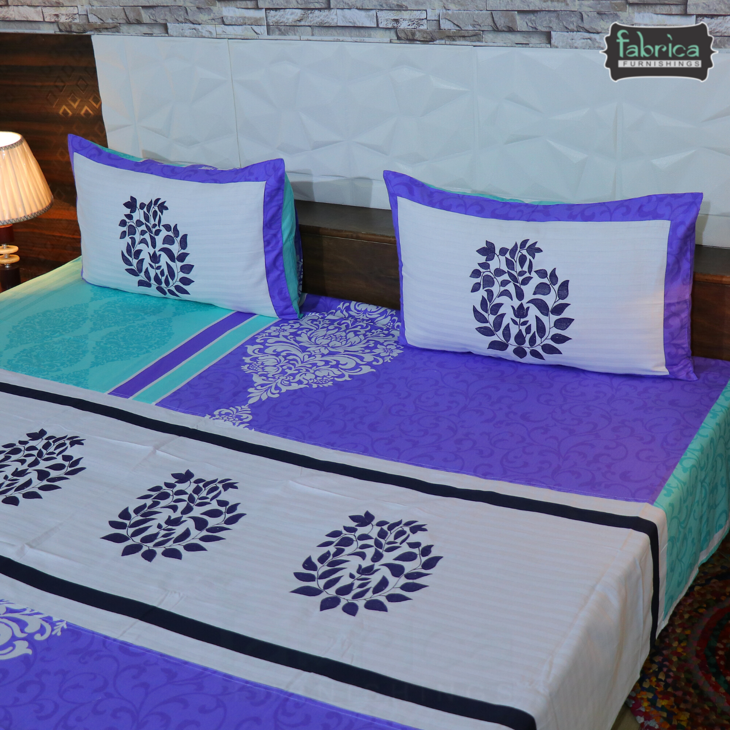 Decor classic Embroider Cotton King Designer Bedsheet